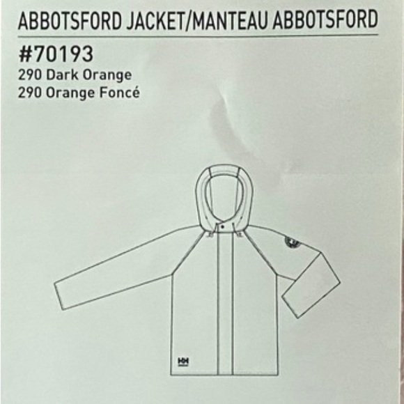 Helly Hansen Men’s work wear Abbotsford Waterproof Jacket, Medium, Orange - NWT - Picture 6 of 7